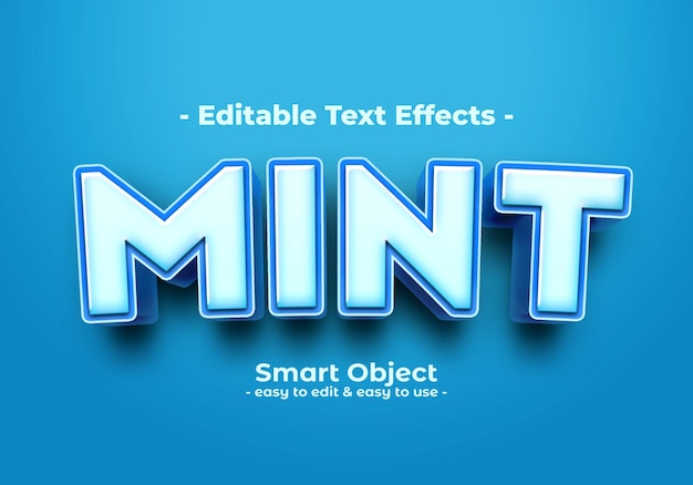 Font chữ PSD Mint-text-style-hiệu ứng