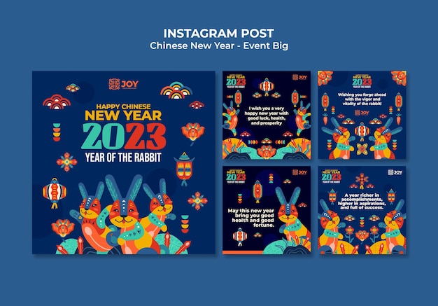 Mẫu thiết kế Bài đăng trên instagram mừng năm mới của Trung Quốc