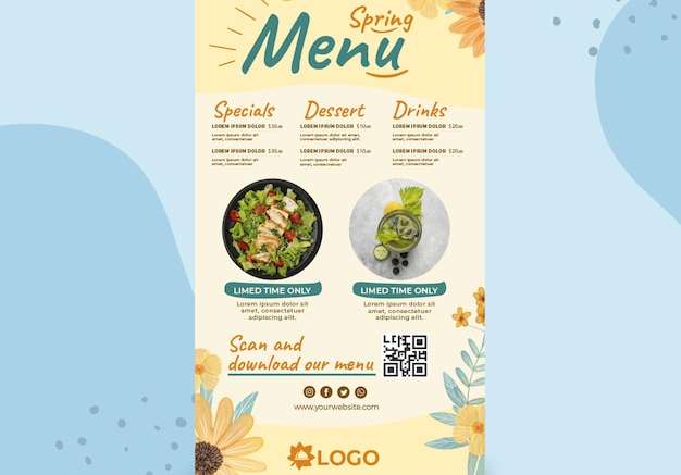 Mẫu thiết kế Mẫu menu lò xo phẳng