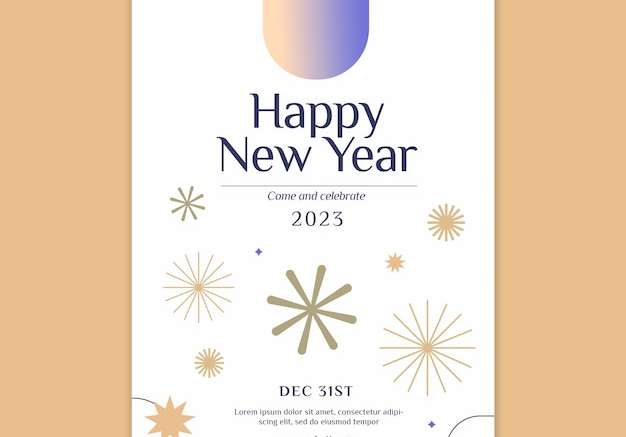 Mẫu thiết kế Mẫu poster năm mới 2023 Gradient