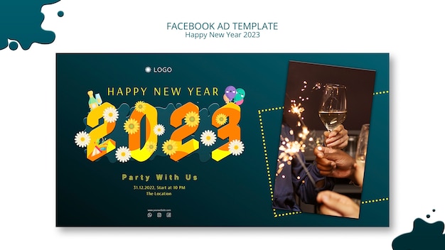 Mẫu thiết kế thiết kế mẫu quảng cáo facebook năm mới 2023