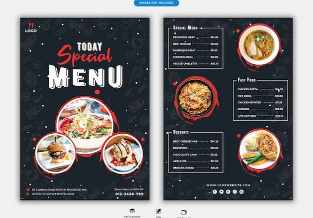 Mẫu thiết kế Thực đơn món ăn và mẫu tờ rơi nhà hàng